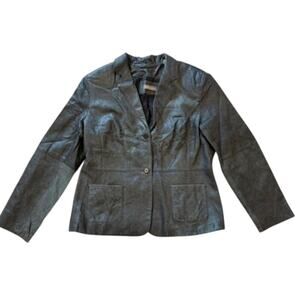 Vintage Embossed Leather Blazer - Veronica Separates - Size Large